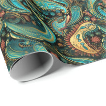 Patrón abstracto de la flor dorada Paisley 9