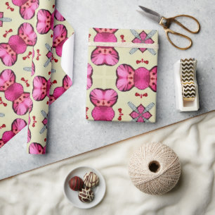 Papel De Regalo Patrón abstracto de los corazones rojos de San Val