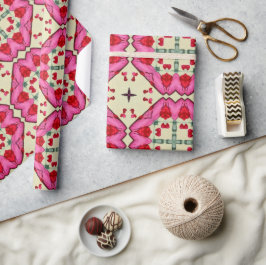 Papel De Regalo Patrón abstracto de los corazones rojos de San Val