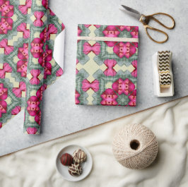 Papel De Regalo Patrón abstracto de los corazones rojos de San Val