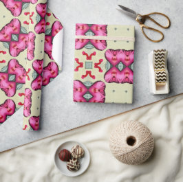 Papel De Regalo Patrón abstracto de los corazones rojos de San Val