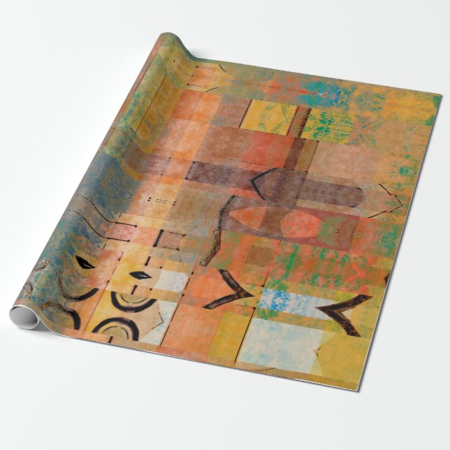 Papel De Regalo patrón abstracto de rayas horizontales geométricas (Desenrollado)