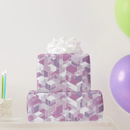 Papel De Regalo Patrón abstracto de rejilla geométrica rosa púrpur