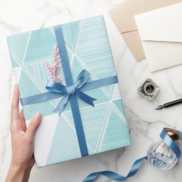 Papel De Regalo Patrón abstracto de triángulo geométrico cian ment
