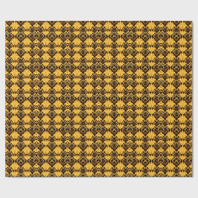 Papel De Regalo Patrón Abstracto Geométrico Neo Deco Oro (Superficie plana)
