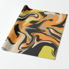 Papel De Regalo Patrón abstracto giratorio en tonos terrosos