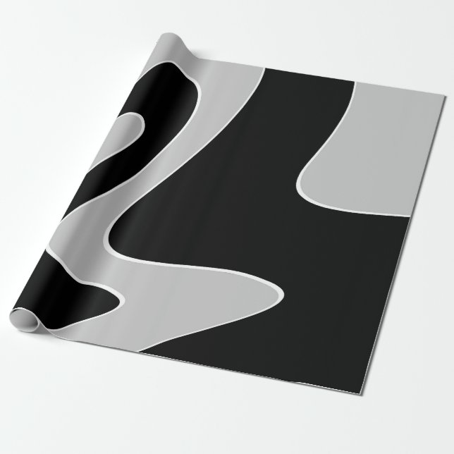 Papel De Regalo Patrón abstracto - gris (Desenrollado)