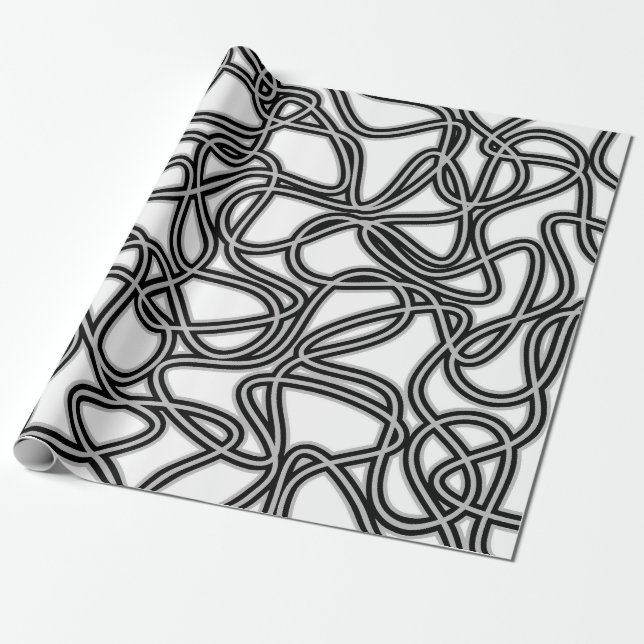 Papel De Regalo Patrón abstracto - gris (Desenrollado)