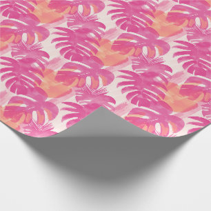 Papel De Regalo Patrón abstracto simple con hojas de monstera, f