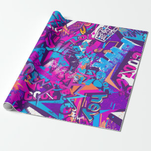 Papel De Regalo Patrón abstracto sin fisuras de palabras de grafit