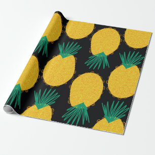 Papel De Regalo Patrón abstracto sin fisuras de piña. Contemporáne