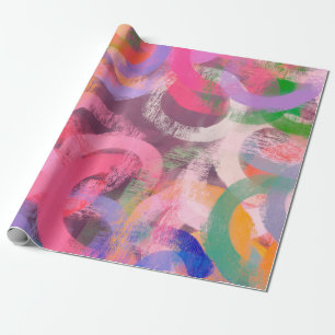 Papel De Regalo Patrón abstracto surrealista hecho a mano. Arte mo