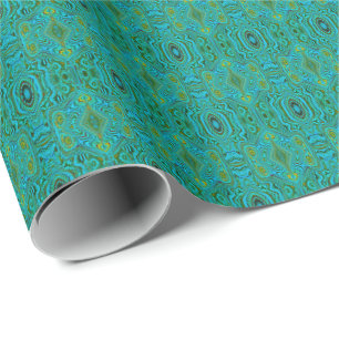 Papel De Regalo Patrón abstracto turquesa chartreuse retro alucina