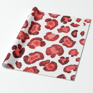 Papel De Regalo Patrón acuarela ilustracion piel de leopardo. Fals