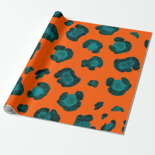 Papel De Regalo Patrón acuarela sin fisuras con piel de leopardo.