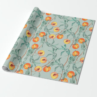 Papel De Regalo Patrón acuático sin mar con melocotones y branquia