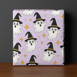 Papel De Regalo Patrón adorable de Halloween de fantasmas brujas s