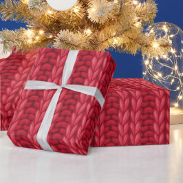 Papel De Regalo Patrón Algodonoso de Tejido de Invierno Rojo