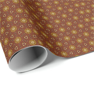 Papel De Regalo Patrón Amarillo Marrón Picante Masala