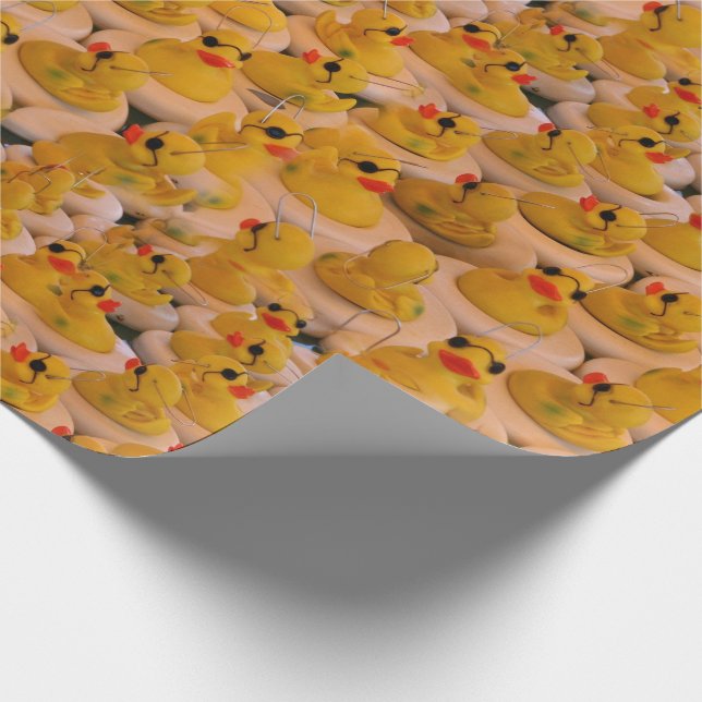 Papel De Regalo Patrón animal de los Duques de goma amarillos   (Esquina)