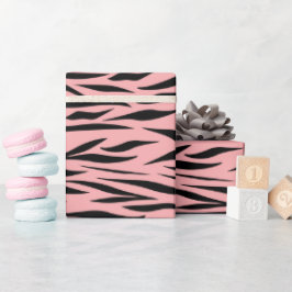 Papel De Regalo Patrón animal tigre Dulce Dieciséis sin foco rosad