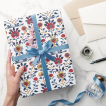 Patrón antiguo colorido indio de motivos florales