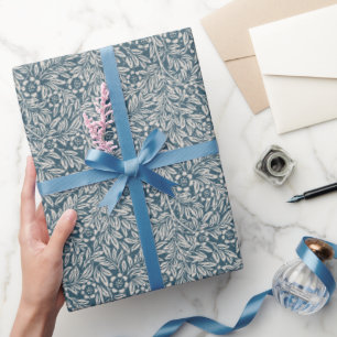 Papel De Regalo Patrón antiguo de desgaste deja fondo azul