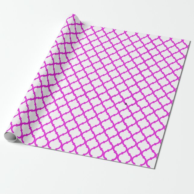 Papel De Regalo Patrón arabesco rosa (Desenrollado)