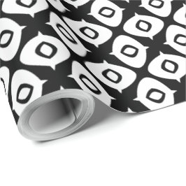 Papel De Regalo Patrón Arabesco Simétrico en Blanco y Negro Intens