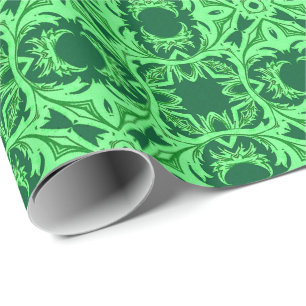 Papel De Regalo Patrón Arábico Ornate - Verde Esmeralda