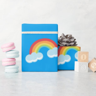 Papel De Regalo Patrón Arcoiris con nubes