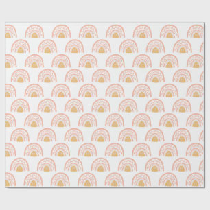 Papel De Regalo Patrón arcoiris rosa Boho