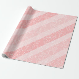 Papel De Regalo Patrón arcoiris rosa de color rosa