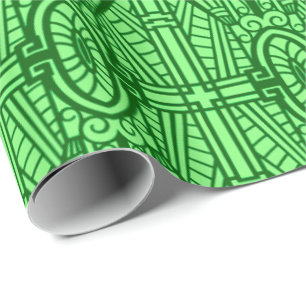 Papel De Regalo Patrón arquitectónico deco, verde jade claro