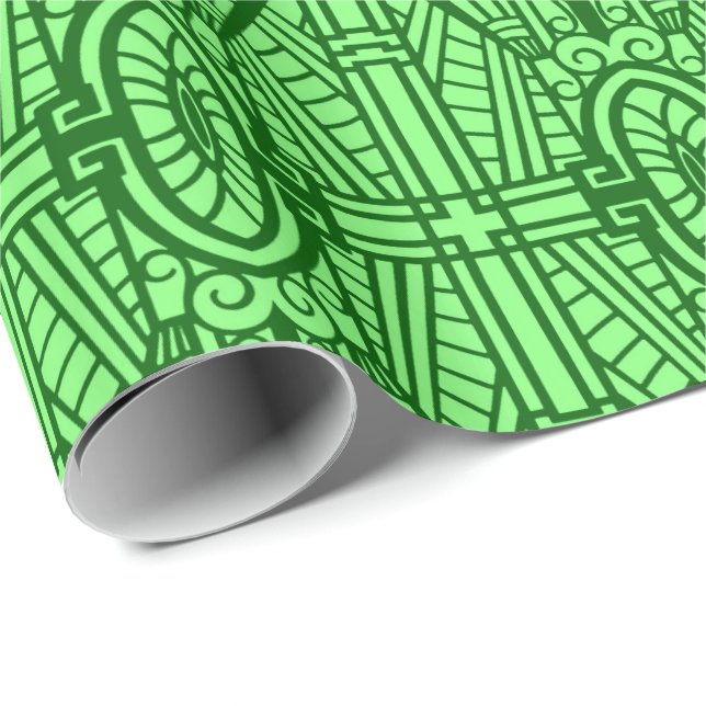 Papel De Regalo Patrón arquitectónico deco, verde jade claro (Esquina del rollo)
