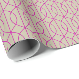 Papel De Regalo Patrón Art Deco 10 - Magenta negrita sobre blanco