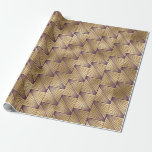 Papel De Regalo Patrón Art Decó morado y dorado<br><div class="desc">Papel de envoltura de Relieve metalizado deco de arte morado y dorado.</div>