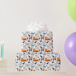 Papel De Regalo Patrón ártico Acuarela Polar Animales Selladores