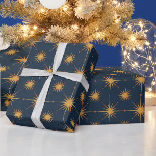 Papel De Regalo Patrón Atómico de Estallido de Estrellas Moderno d
