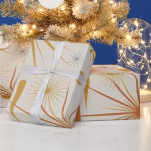 Papel De Regalo Patrón Atómico Estrella Fugaz Moderno de Mitad de 