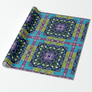 Papel De Regalo Patrón azteca sin inconvenientes. Ikat Chevron Cl
