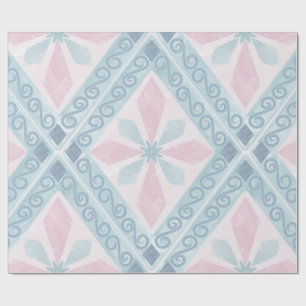 Papel De Regalo patrón azul en forma de diamante