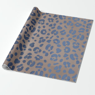 Papel De Regalo Patrón azul leopardo