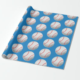 Papel De Regalo Patrón azul y rojo del béisbol