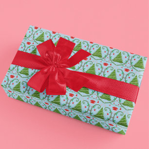 Papel De Regalo Patrón Baby Shower de Baby Girl Santa Outfit