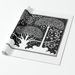 Papel De Regalo Patrón Beardsley de árbol Art Nouveau