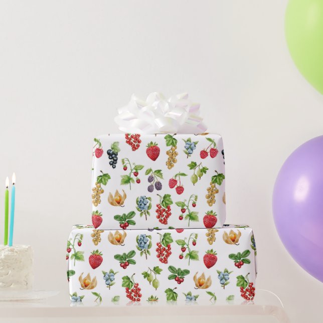 Papel De Regalo Patrón Berry Bliss (Regalos de fiesta)