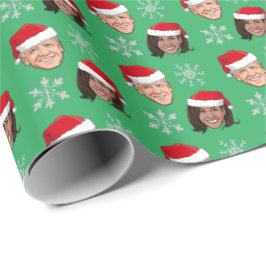 Papel De Regalo Patrón Biden Harris Santa Hat