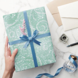 Papel De Regalo Patrón Blanco de Brillo de Menta Helada