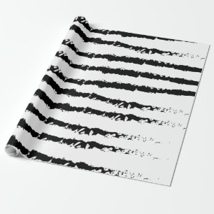 Papel De Regalo Patrón blanco negro rayado